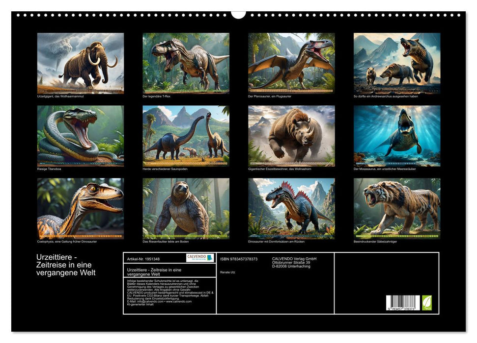 Urzeittiere - Zeitreise in eine vergangene Welt (CALVENDO Wandkalender 2026)