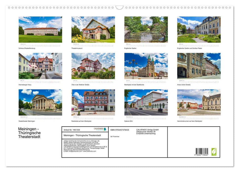 Meiningen - Thüringische Theaterstadt (CALVENDO Wandkalender 2026)