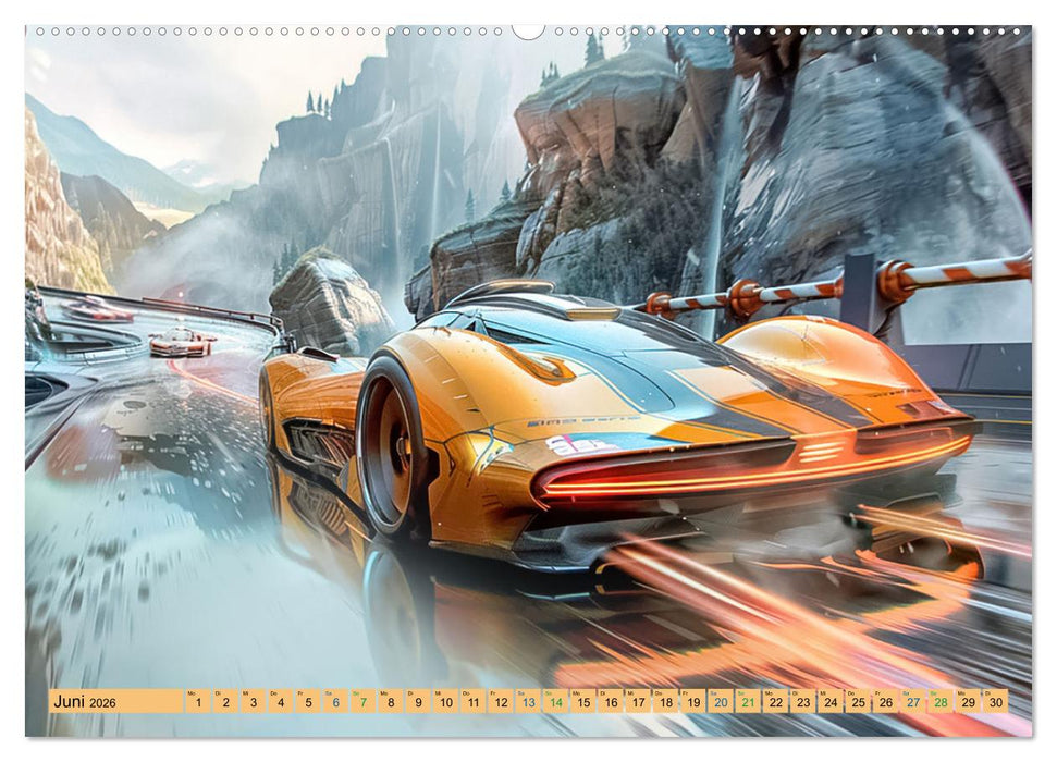 Futuristische Boliden - Asiatisch inspiriert (CALVENDO Premium Wandkalender 2026)