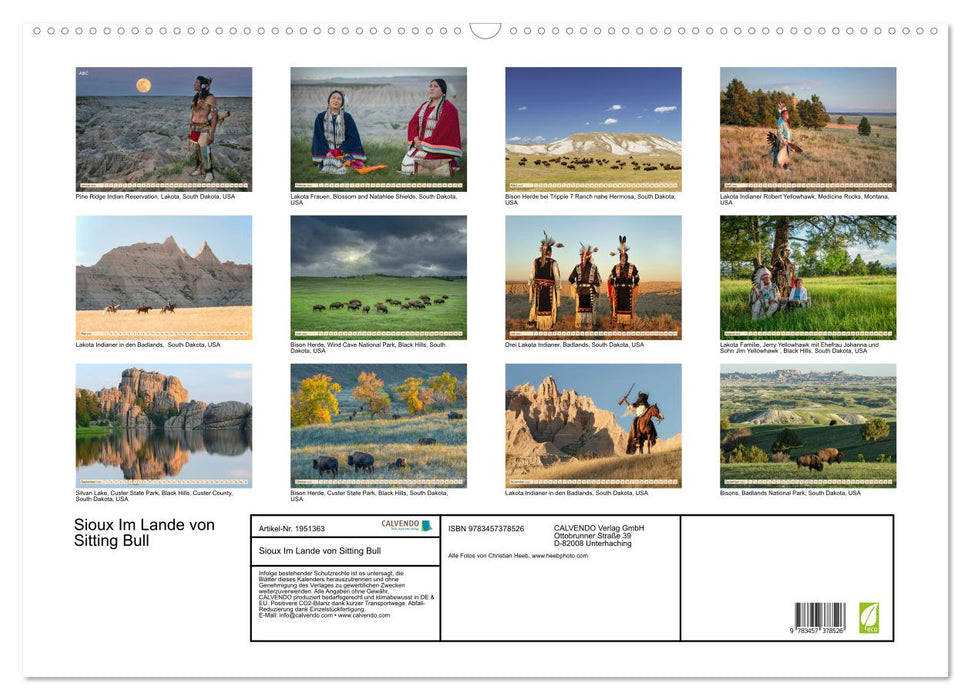 Sioux Im Lande von Sitting Bull (CALVENDO Wandkalender 2026)