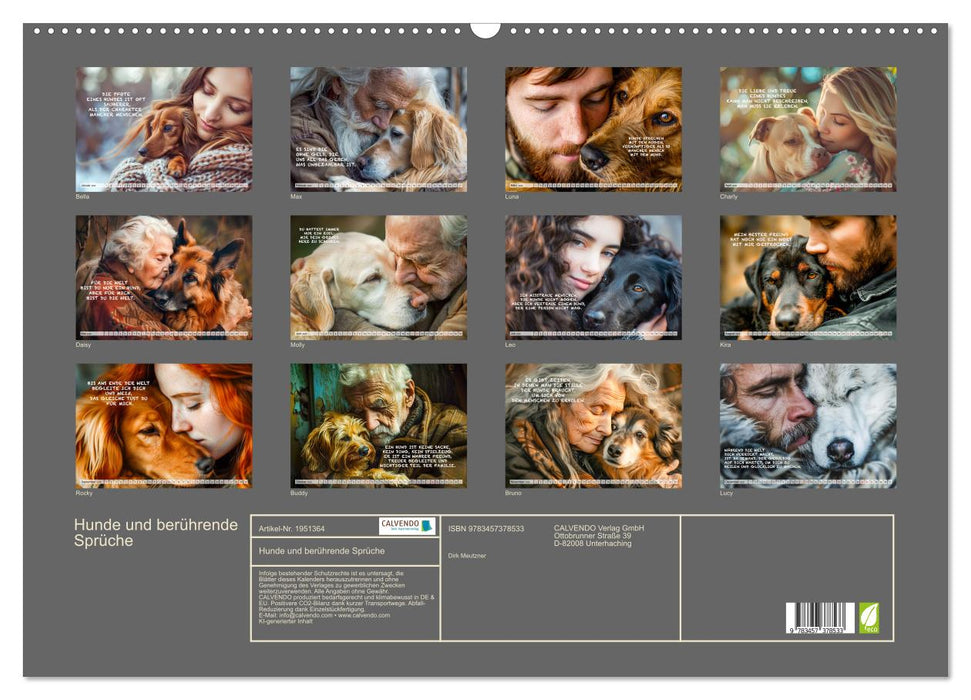 Hunde und berührende Sprüche (CALVENDO Wandkalender 2026)