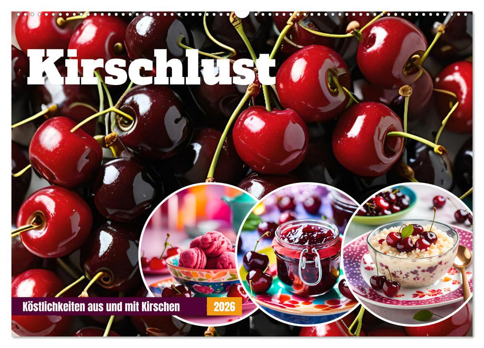 Kirschlust - Köstlichkeiten aus und mit Kirschen (CALVENDO Wandkalender 2026)