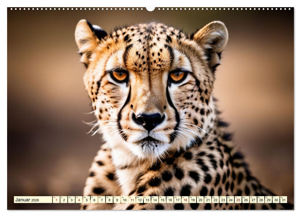 Geparden - die schnellsten Jäger der Welt (CALVENDO Wandkalender 2026)