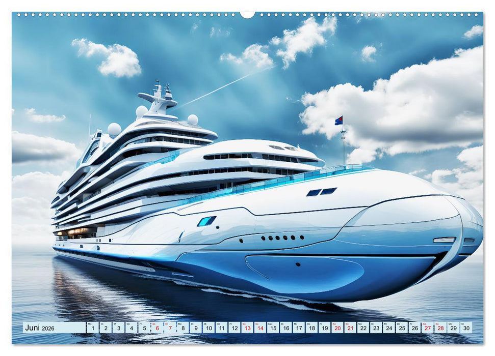 Wogen der Zukunft - Futuristische Jachten (CALVENDO Wandkalender 2026)