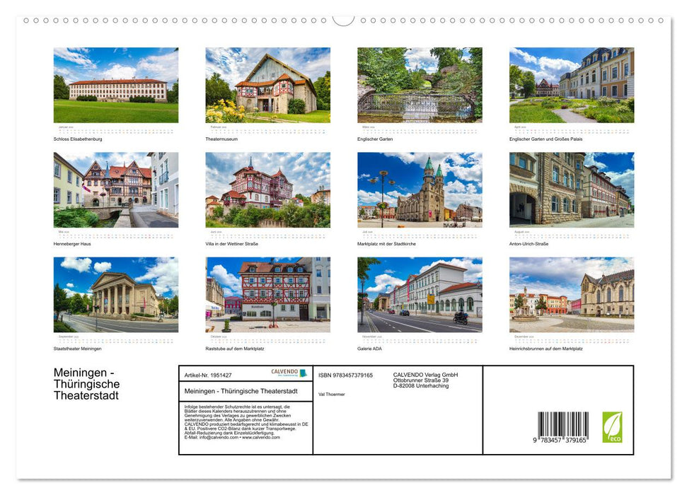 Meiningen - Thüringische Theaterstadt (CALVENDO Premium Wandkalender 2026)