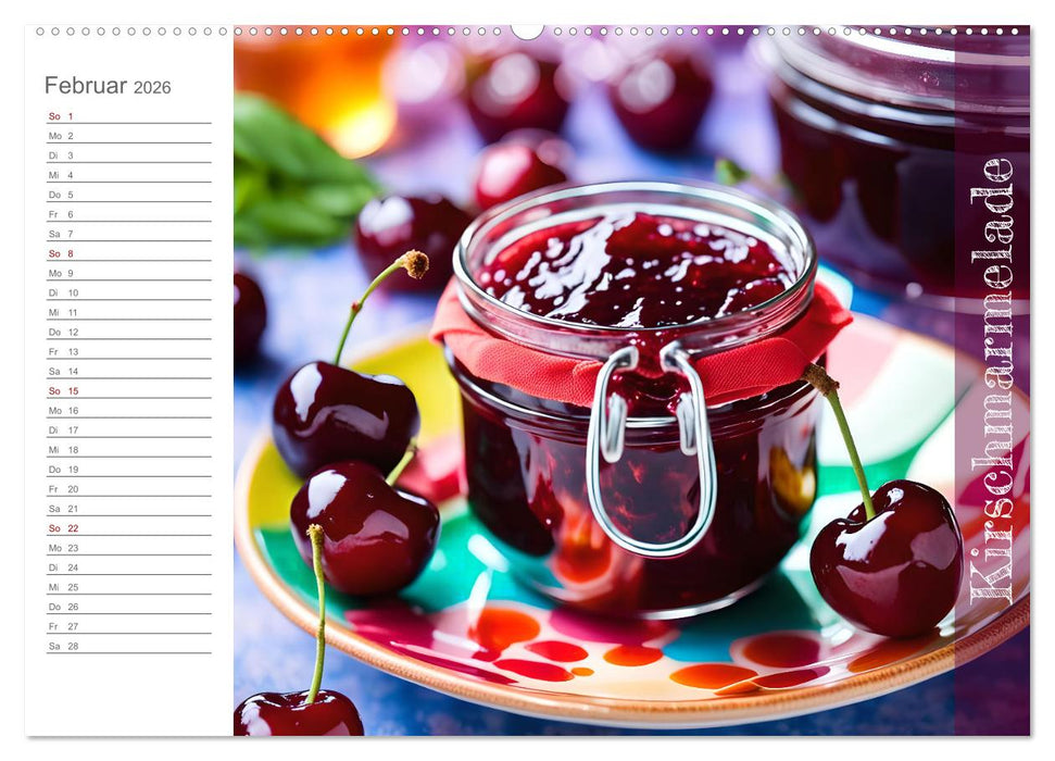 Kirschlust - Köstlichkeiten aus und mit Kirschen (CALVENDO Premium Wandkalender 2026)