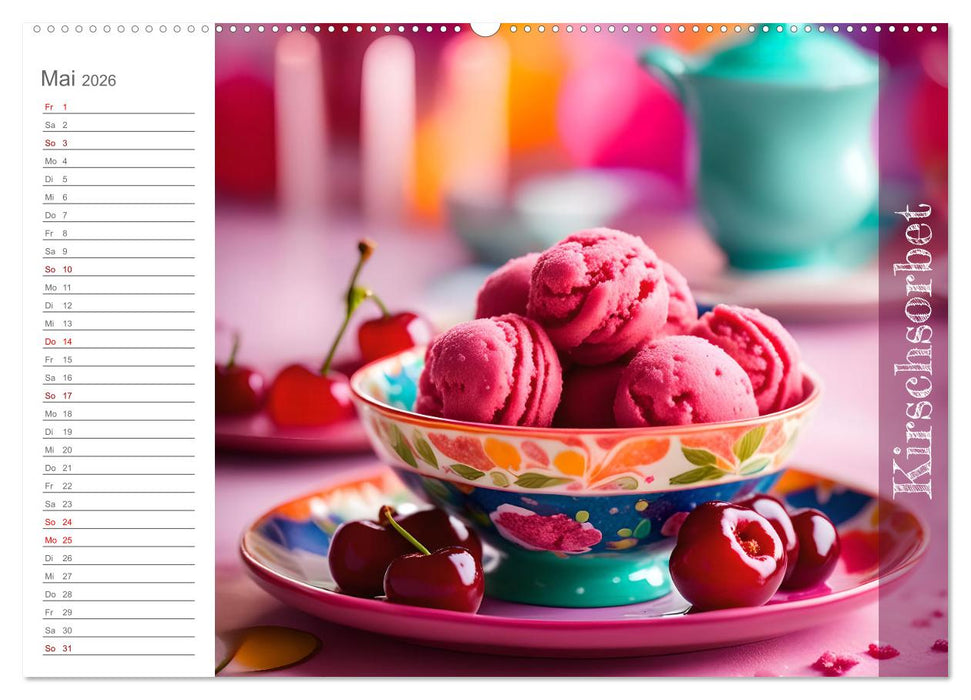 Kirschlust - Köstlichkeiten aus und mit Kirschen (CALVENDO Premium Wandkalender 2026)
