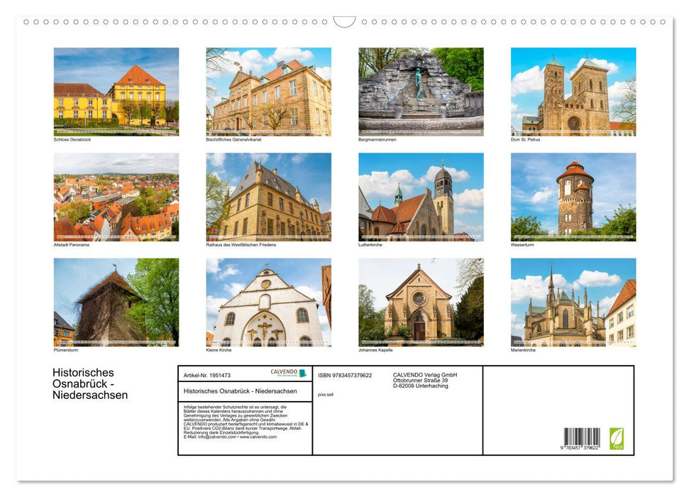 Historisches Osnabrück - Niedersachsen (CALVENDO Wandkalender 2026)