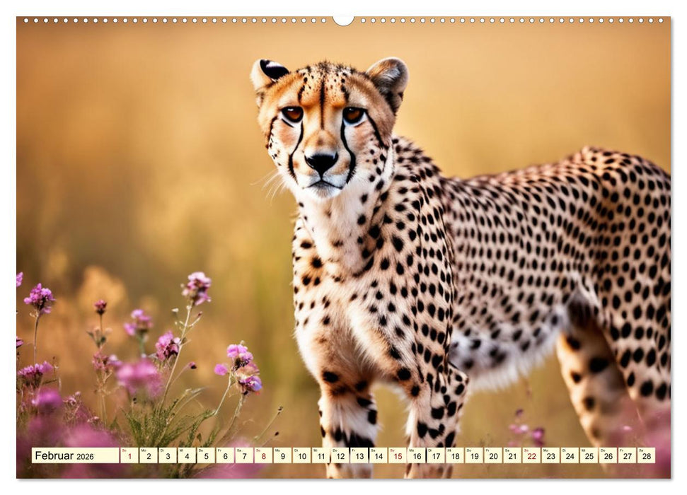 Geparden - die schnellsten Jäger der Welt (CALVENDO Premium Wandkalender 2026)