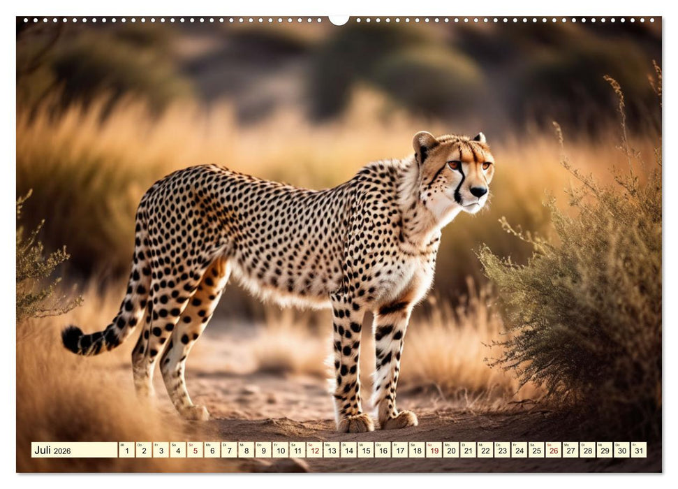 Geparden - die schnellsten Jäger der Welt (CALVENDO Premium Wandkalender 2026)