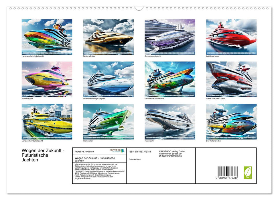 Wogen der Zukunft - Futuristische Jachten (CALVENDO Premium Wandkalender 2026)