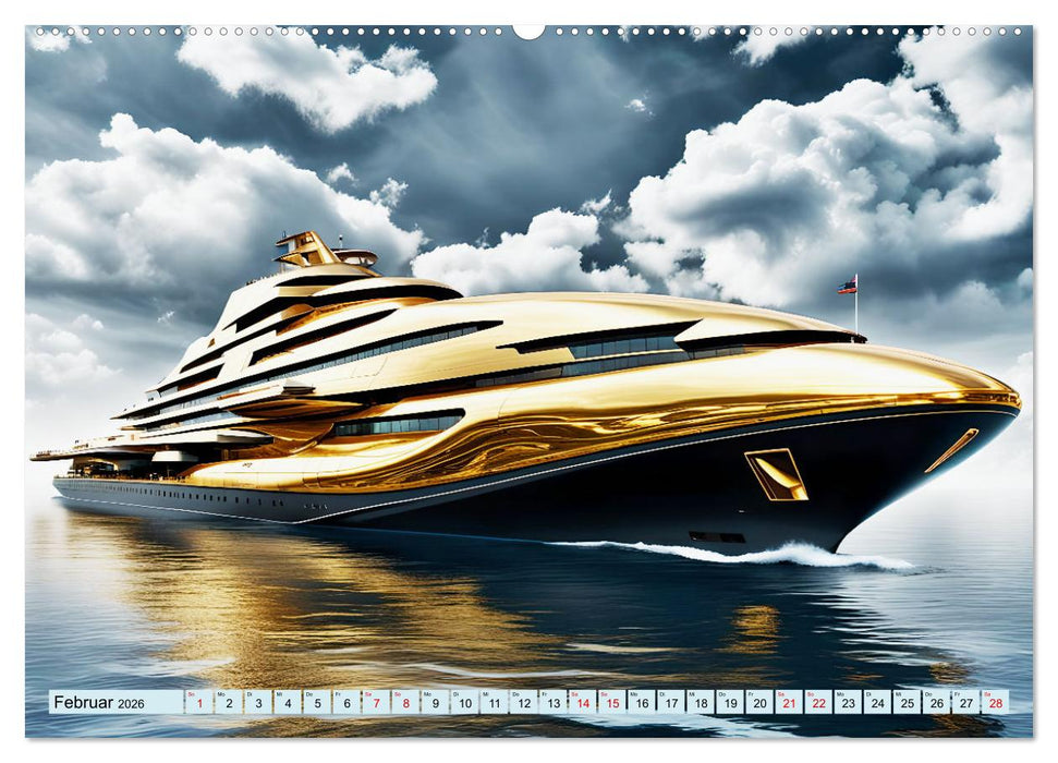 Wogen der Zukunft - Futuristische Jachten (CALVENDO Premium Wandkalender 2026)