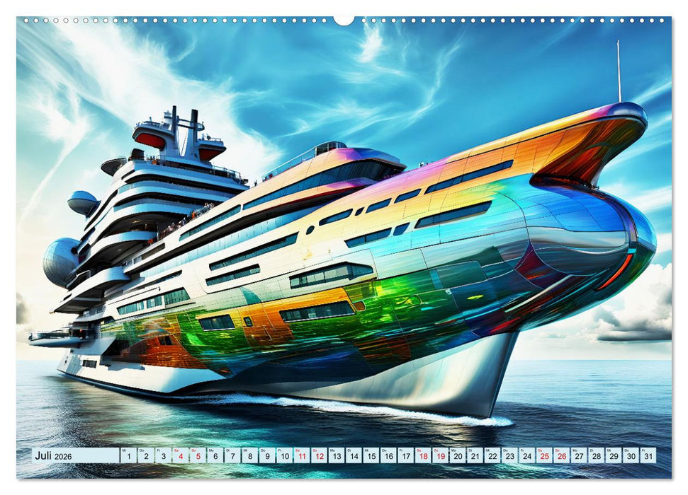 Wogen der Zukunft - Futuristische Jachten (CALVENDO Premium Wandkalender 2026)