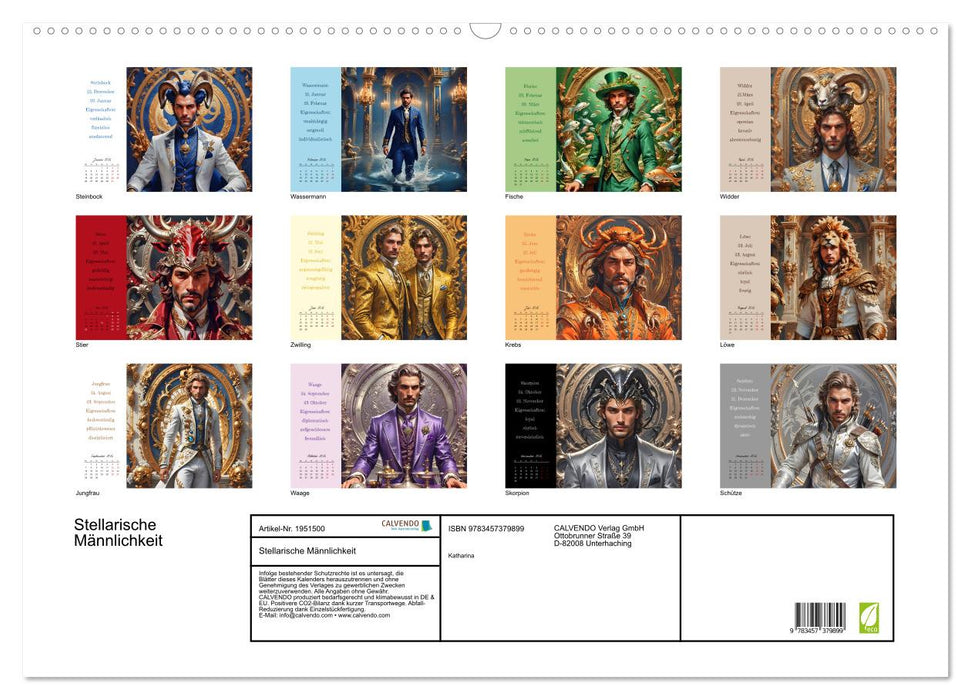 Stellarische Männlichkeit (CALVENDO Wandkalender 2026)