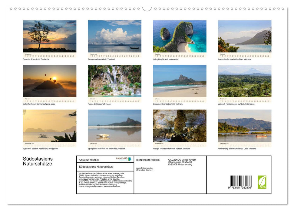 Südostasiens Naturschätze (CALVENDO Premium Wandkalender 2026)