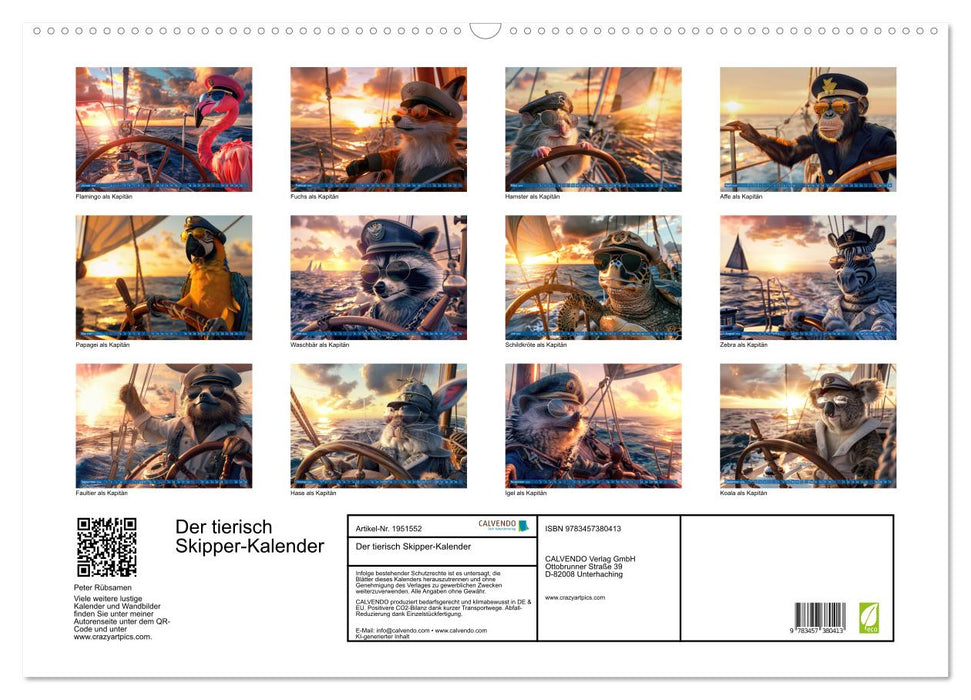 Der tierisch Skipper-Kalender (CALVENDO Wandkalender 2026)
