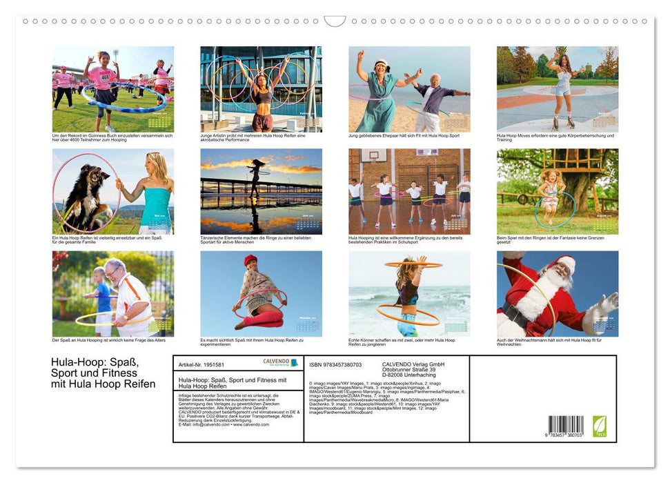Hula-Hoop: Spaß, Sport und Fitness mit Hula Hoop Reifen (CALVENDO Wandkalender 2026)