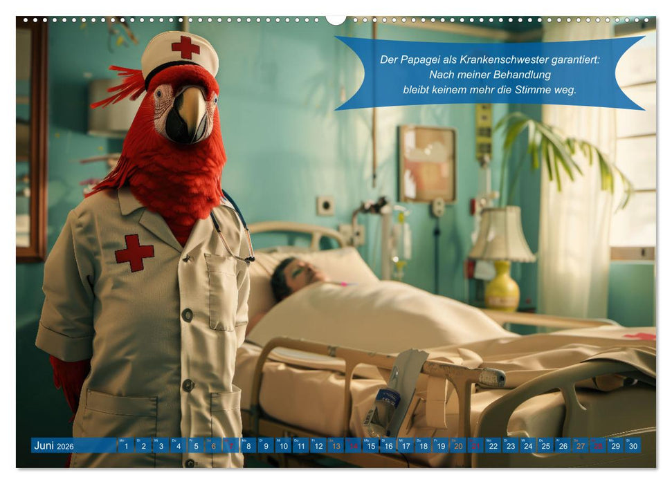 Tierisch lustige Krankenpfleger (CALVENDO Premium Wandkalender 2026)