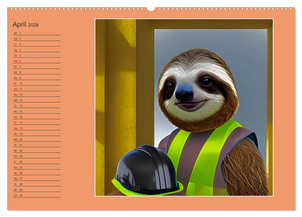 Tierisch süße Bauarbeiter (CALVENDO Premium Wandkalender 2026)