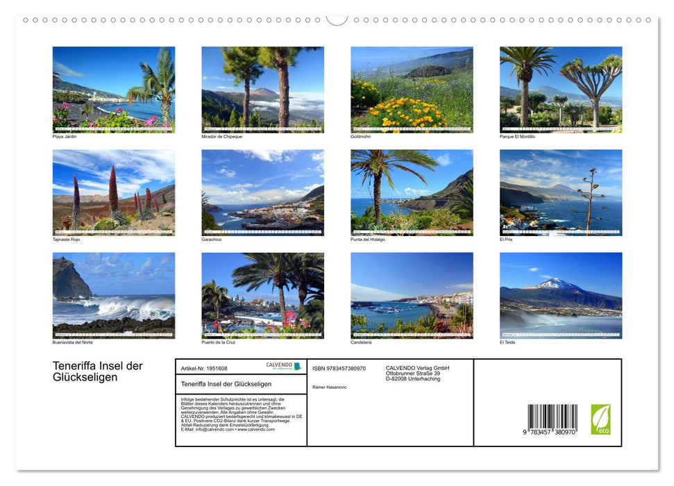 Teneriffa Insel der Glückseligen (CALVENDO Premium Wandkalender 2026)
