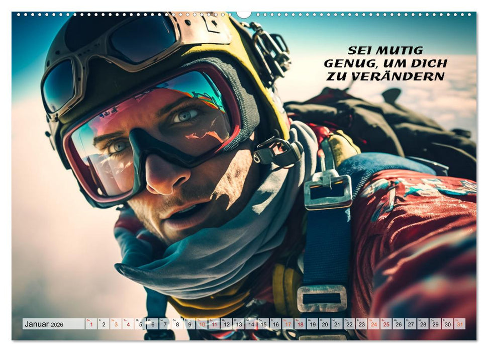 Motivation und Fallschirmspringen (CALVENDO Premium Wandkalender 2026)