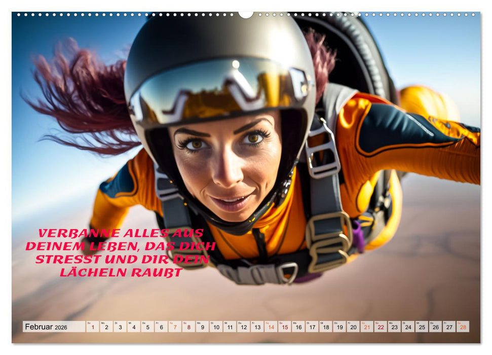 Motivation und Fallschirmspringen (CALVENDO Premium Wandkalender 2026)