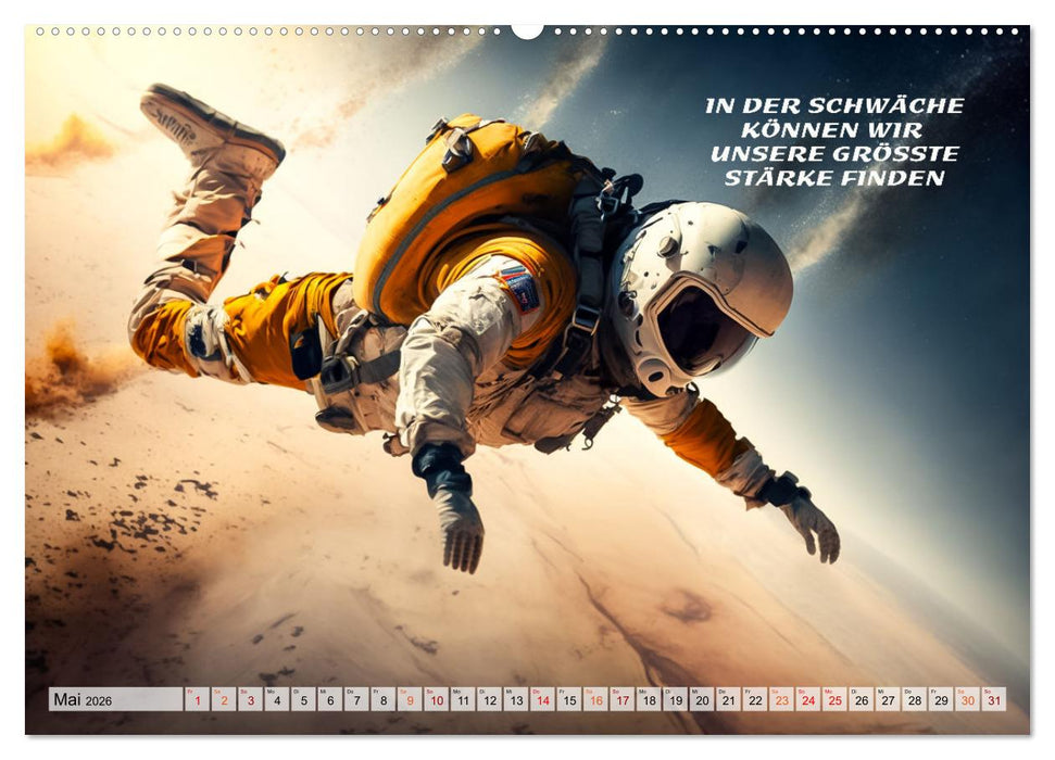 Motivation und Fallschirmspringen (CALVENDO Premium Wandkalender 2026)