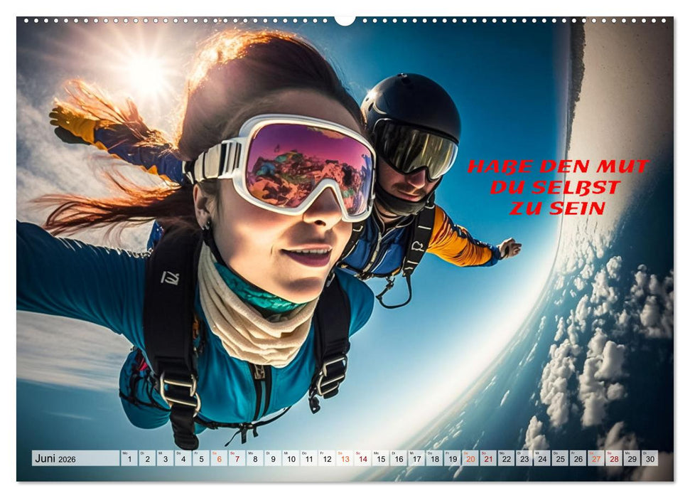 Motivation und Fallschirmspringen (CALVENDO Premium Wandkalender 2026)