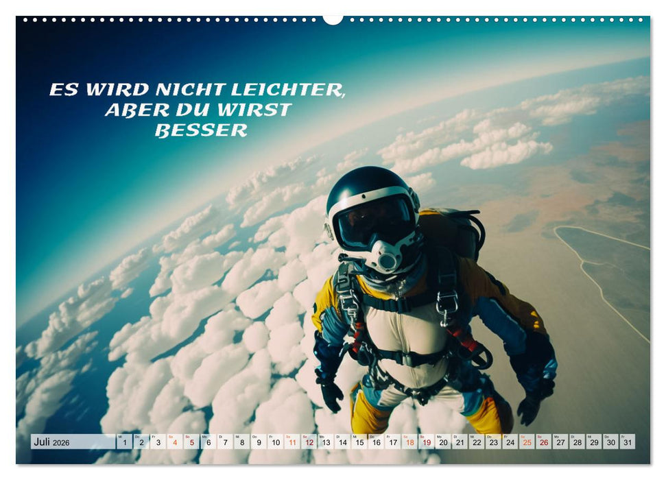 Motivation und Fallschirmspringen (CALVENDO Premium Wandkalender 2026)