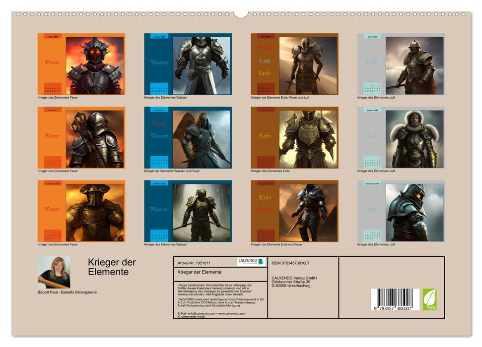 Krieger der Elemente (CALVENDO Premium Wandkalender 2026)