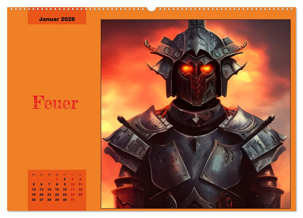 Krieger der Elemente (CALVENDO Premium Wandkalender 2026)