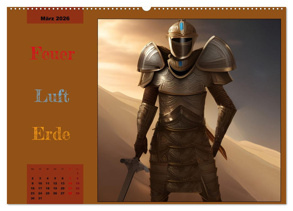 Krieger der Elemente (CALVENDO Premium Wandkalender 2026)