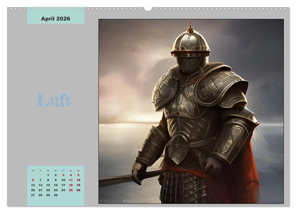 Krieger der Elemente (CALVENDO Premium Wandkalender 2026)