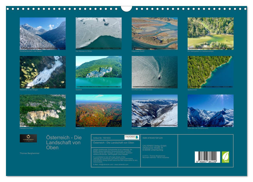 Österreich - Die Landschaft von Oben (CALVENDO Wandkalender 2026)