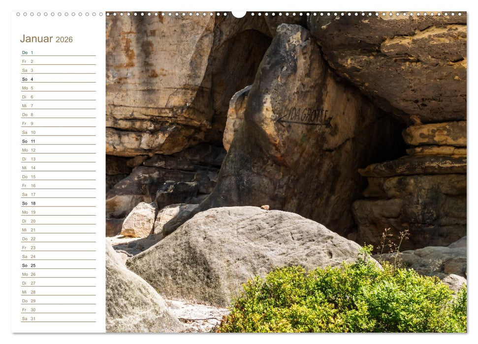 Frienstein Perspektiven - Elbsandstein (CALVENDO Premium Wandkalender 2026)