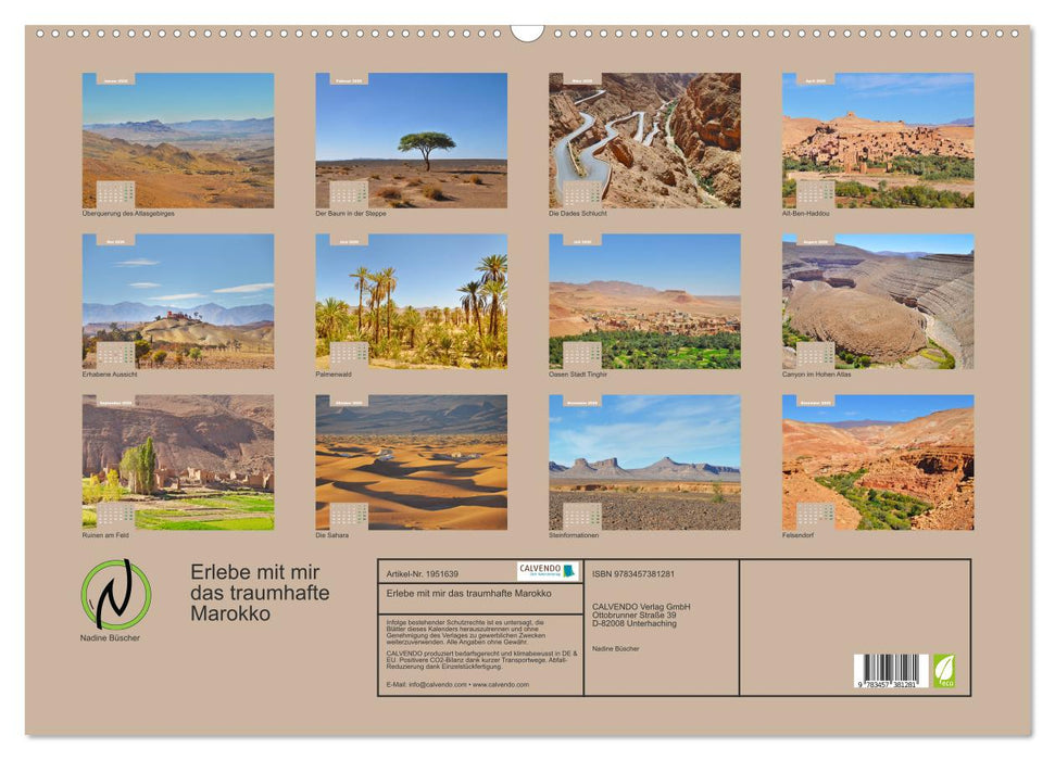 Erlebe mit mir das traumhafte Marokko (CALVENDO Wandkalender 2026)