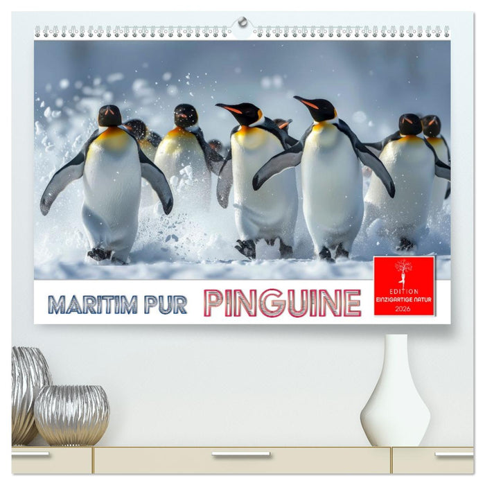 Maritim pur - Pinguine (CALVENDO Premium Wandkalender 2026)