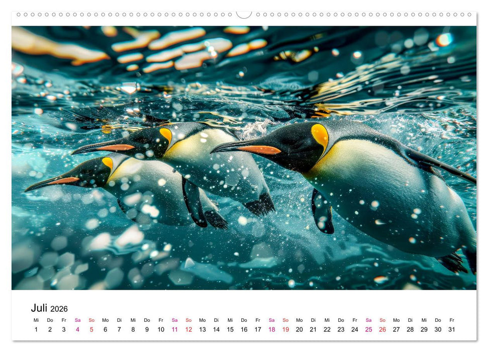 Maritim pur - Pinguine (CALVENDO Premium Wandkalender 2026)