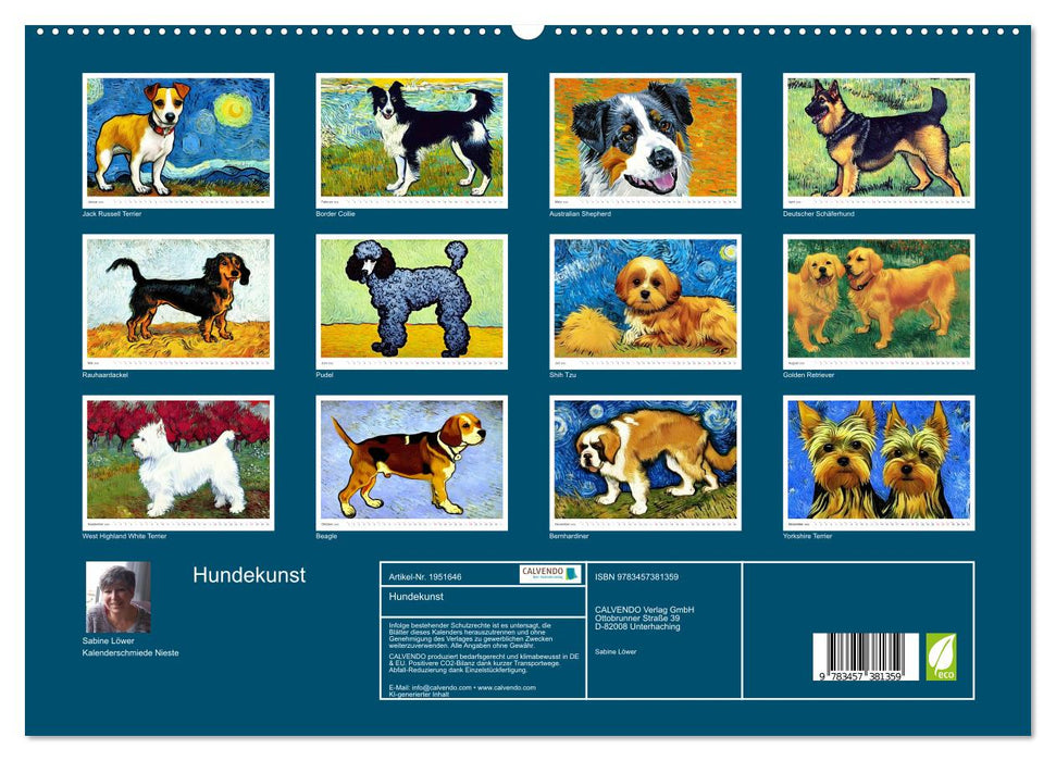 Hundekunst (CALVENDO Premium Wandkalender 2026)