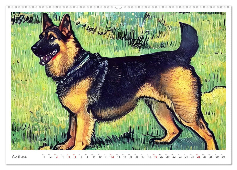 Hundekunst (CALVENDO Premium Wandkalender 2026)