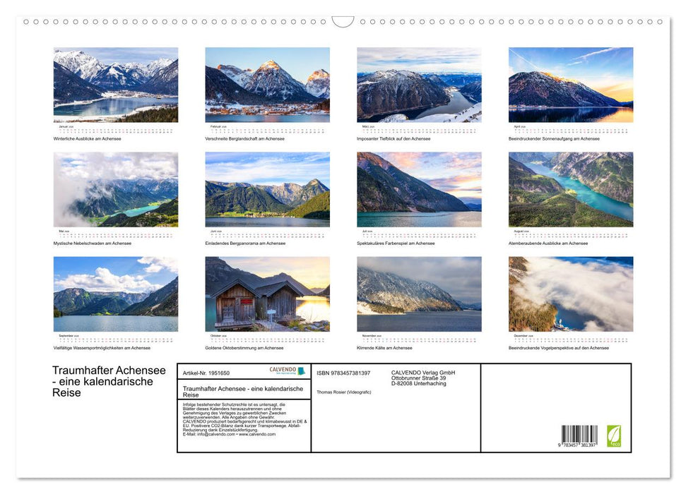 Traumhafter Achensee - eine kalendarische Reise (CALVENDO Wandkalender 2026)