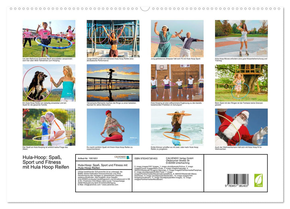 Hula-Hoop: Spaß, Sport und Fitness mit Hula Hoop Reifen (CALVENDO Premium Wandkalender 2026)