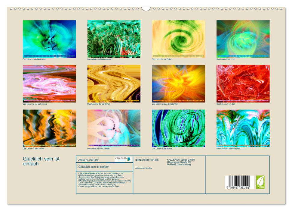 Glücklich sein ist einfach (CALVENDO Premium Wandkalender 2026)