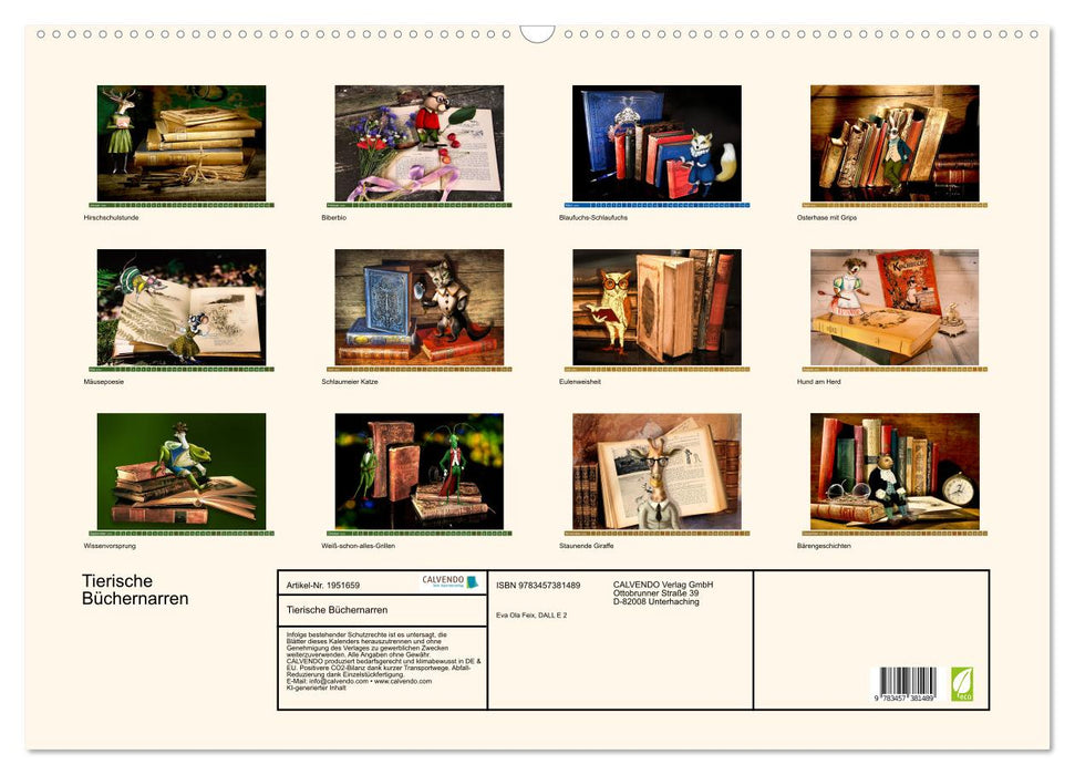Tierische Büchernarren (CALVENDO Wandkalender 2026)