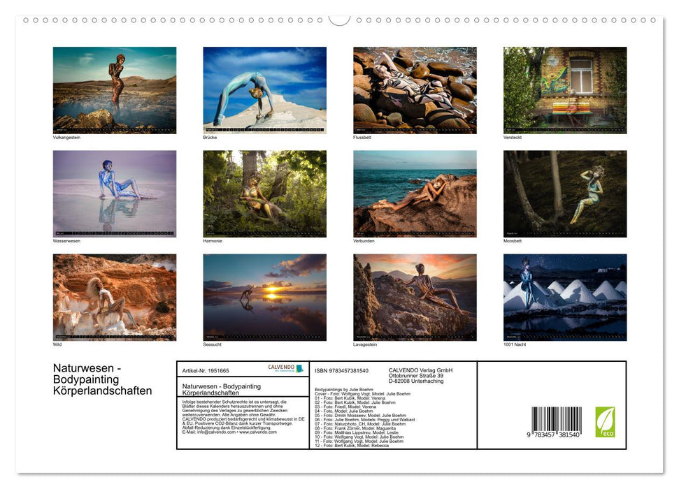 Naturwesen - Bodypainting Körperlandschaften (CALVENDO Premium Wandkalender 2026)