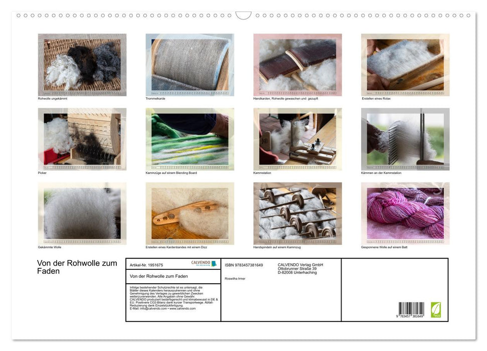 Von der Rohwolle zum Faden (CALVENDO Wandkalender 2026)