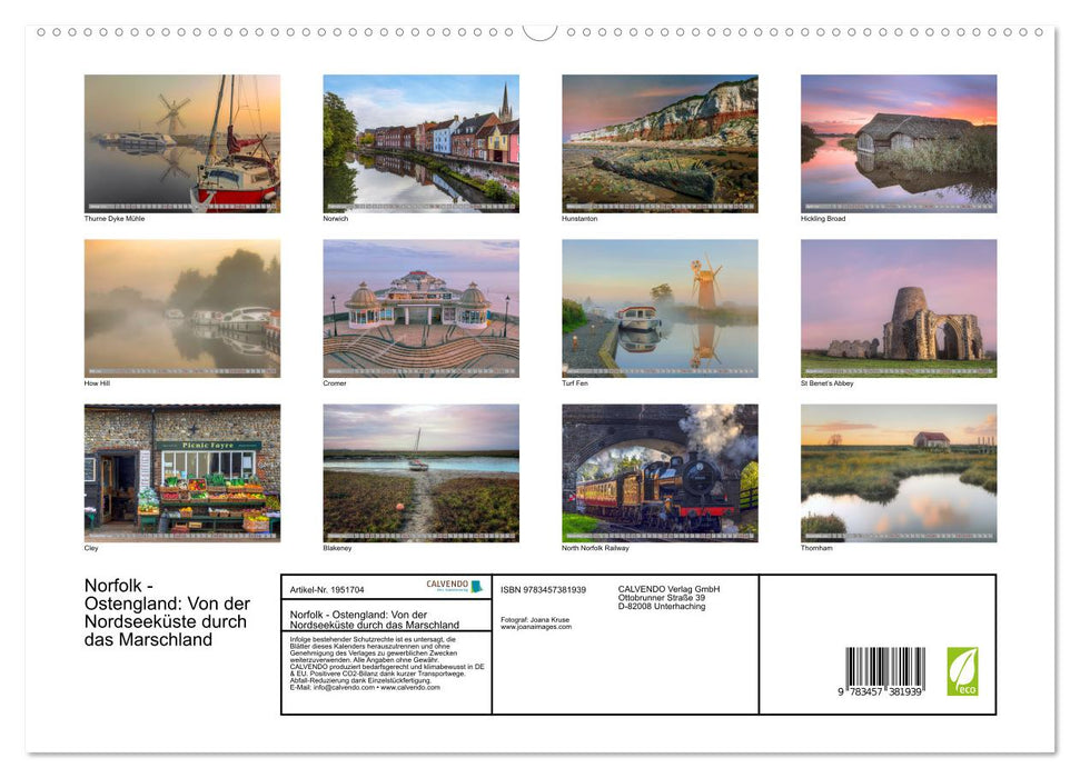Norfolk - Ostengland: Von der Nordseeküste durch das Marschland (CALVENDO Premium Wandkalender 2026)