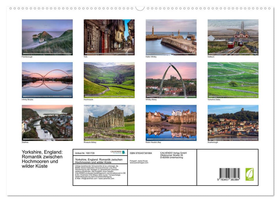 Yorkshire, England: Romantik zwischen Hochmooren und wilder Küste (CALVENDO Premium Wandkalender 2026)