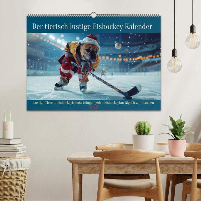 Der tierisch lustige Eishockey Kalender (CALVENDO Wandkalender 2026)
