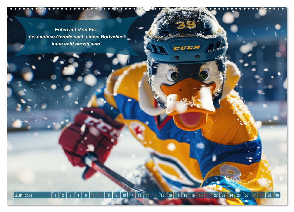 Der tierisch lustige Eishockey Kalender (CALVENDO Wandkalender 2026)